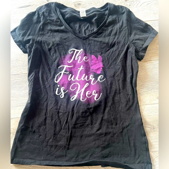 District Black and Pink Graphic Fitted Short Sleeve Tee - Picture 1 of 3